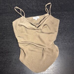 Gilli Women's Tan Cowl Neck Camisole